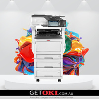 OKI MC873dnx A3 Colour MFP w 3 Paper Trays & Castor Base